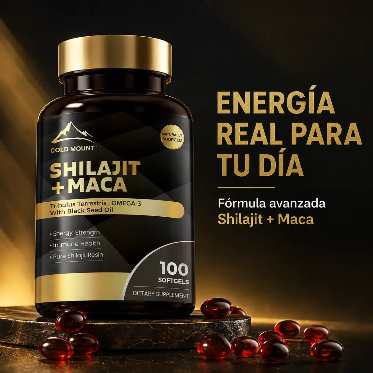 Suplemento Shilajit + Maca 100 capsulas