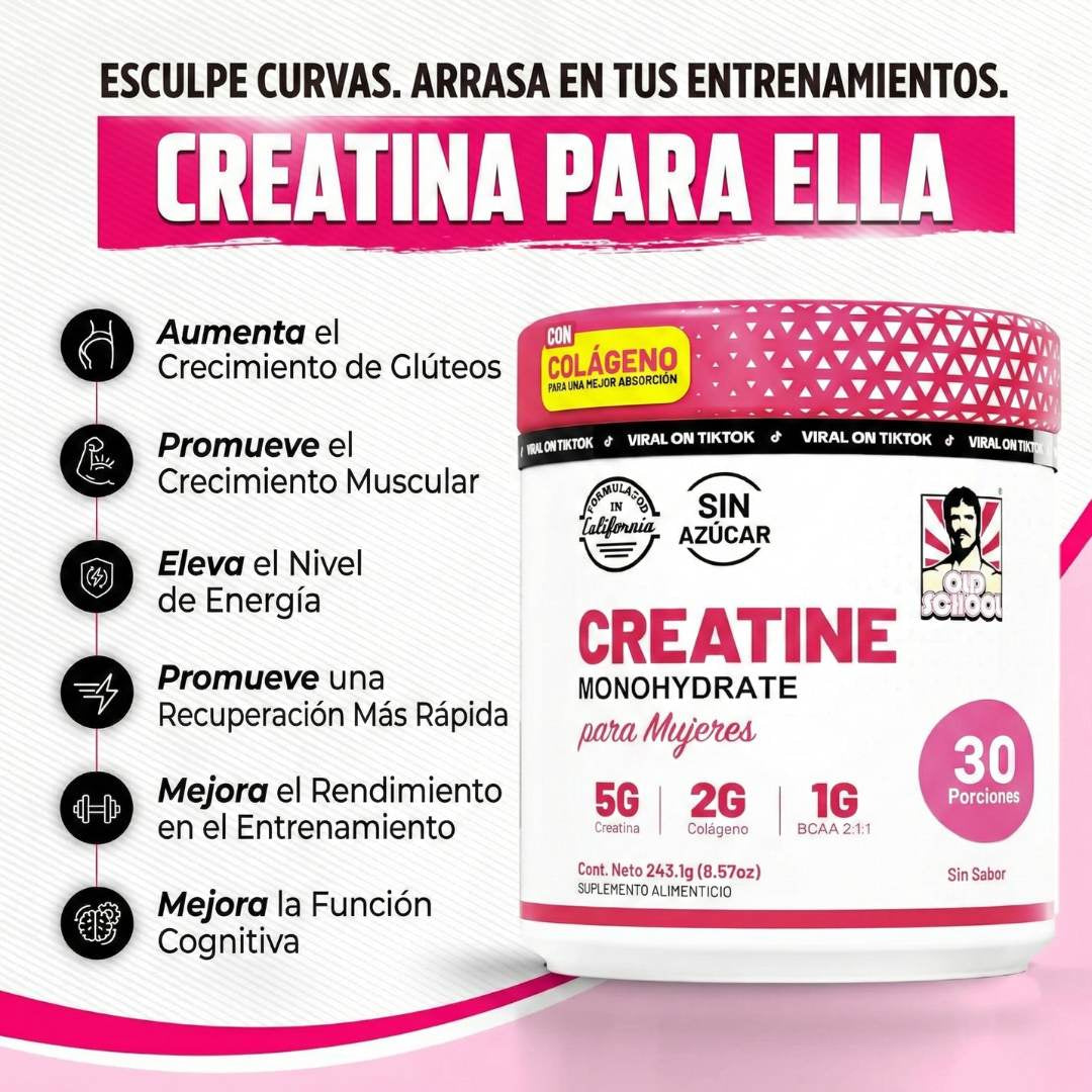 Old School Labs™: Creatina Monohidratada para mujeres