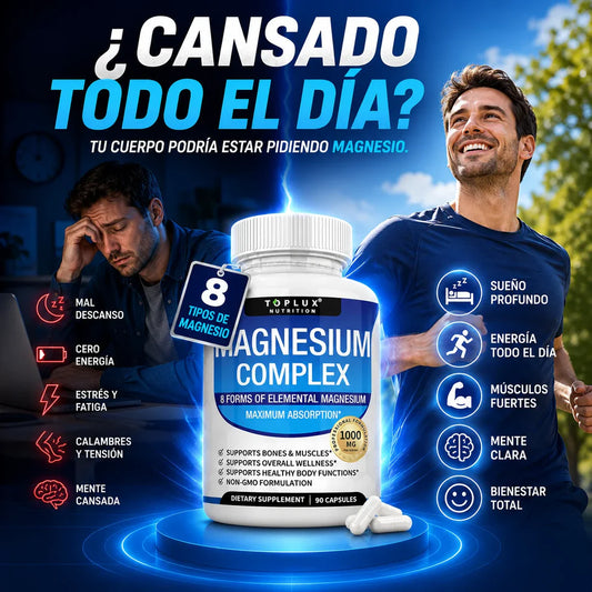Suplemento Magnesio Complex Toplux 8 en 1 | 90 Cp