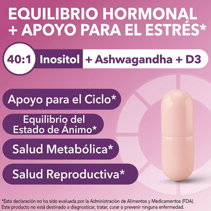 Inositol Myo y D-Chiro | Ratio 40:1 | 90 cápsulas | Ingredientes Naturales